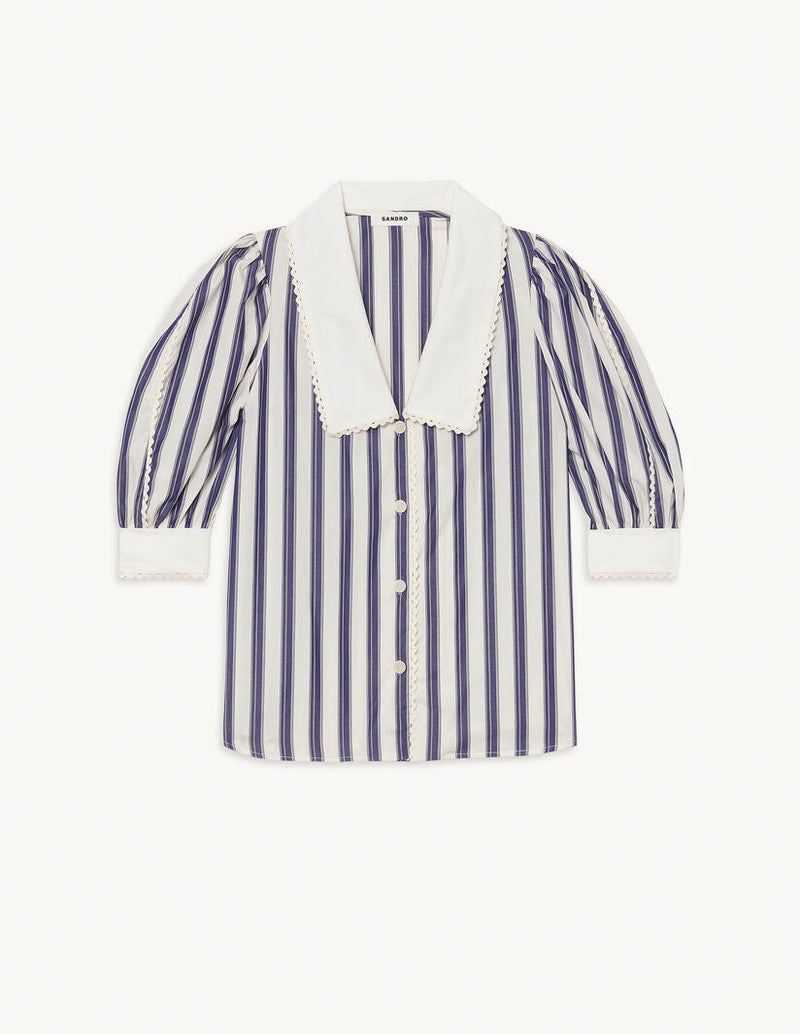 Camisa de rayas con cuello oversize