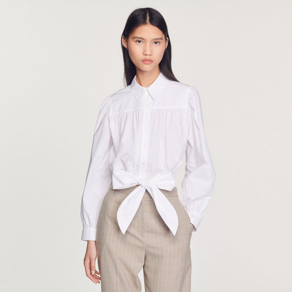 Sandro | Camisa corta anudable para mujer.