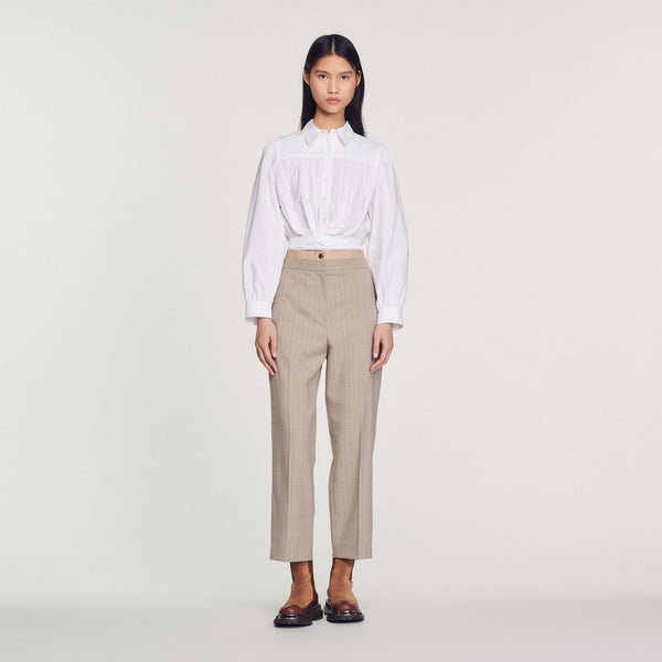 Sandro | Camisa corta anudable para mujer.
