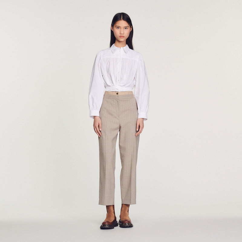 Sandro | Camisa corta anudable para mujer.