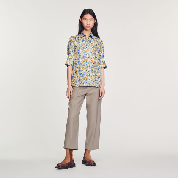 Sandro | Camisa de manga corta, estampado Blossom para mujer.