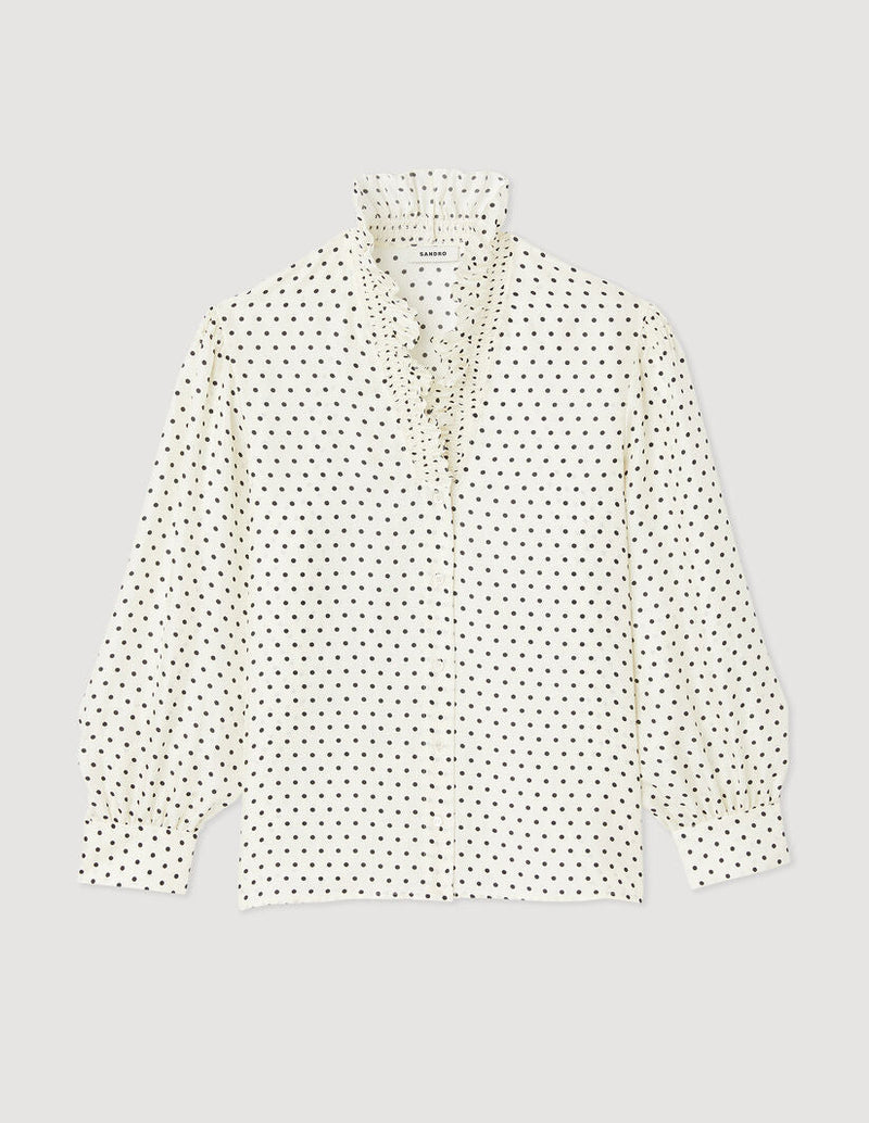 Camisa fluida con estampado minilunares