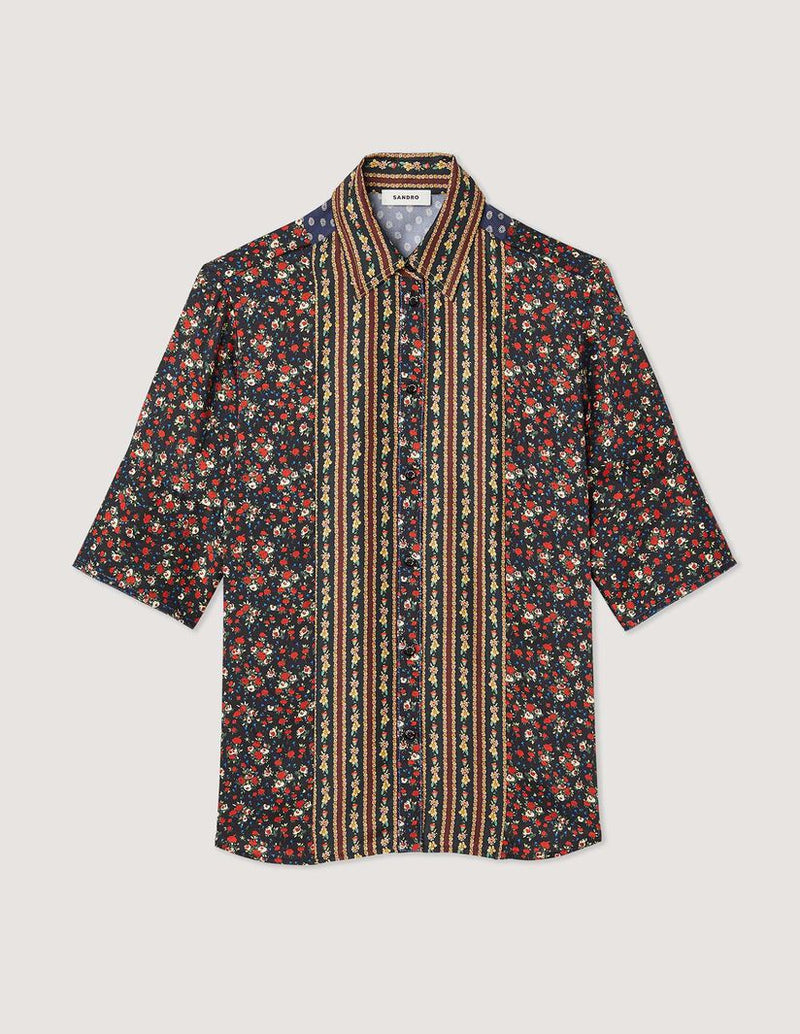 Camisa floral de manga corta