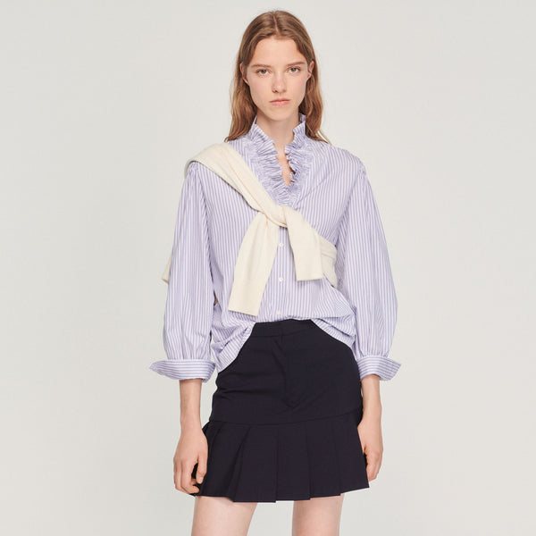 Camisa con cuello fantasía de rayas