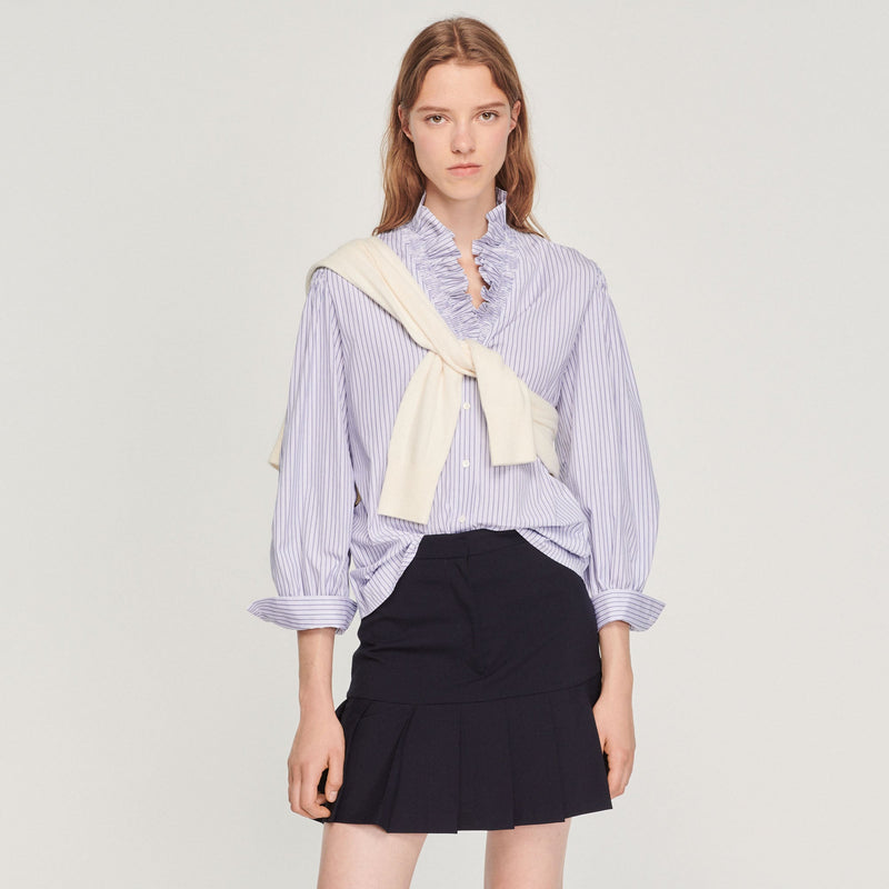 Camisa con cuello fantasía de rayas