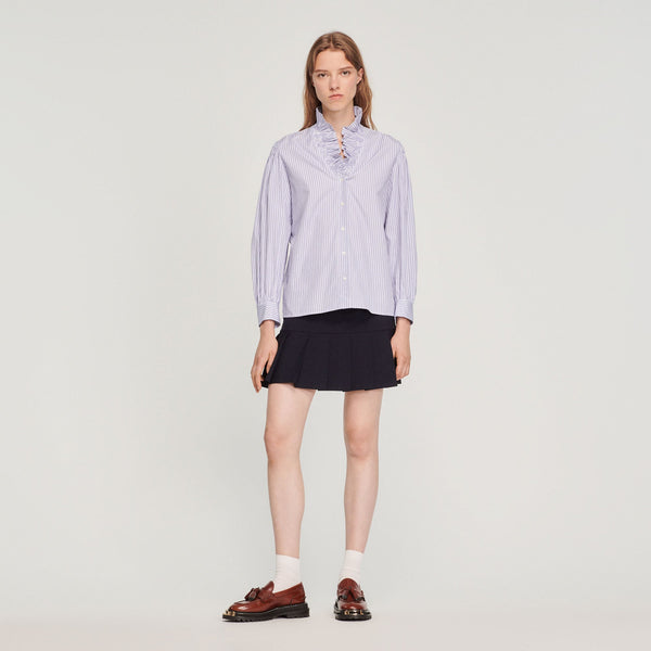 Camisa con cuello fantasía de rayas