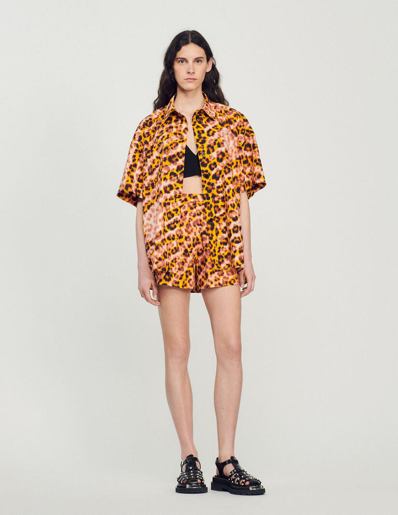 Sandro | Camisa oversize de leopardo para mujer.