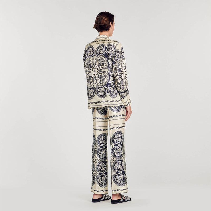Camisa de seda estampada
