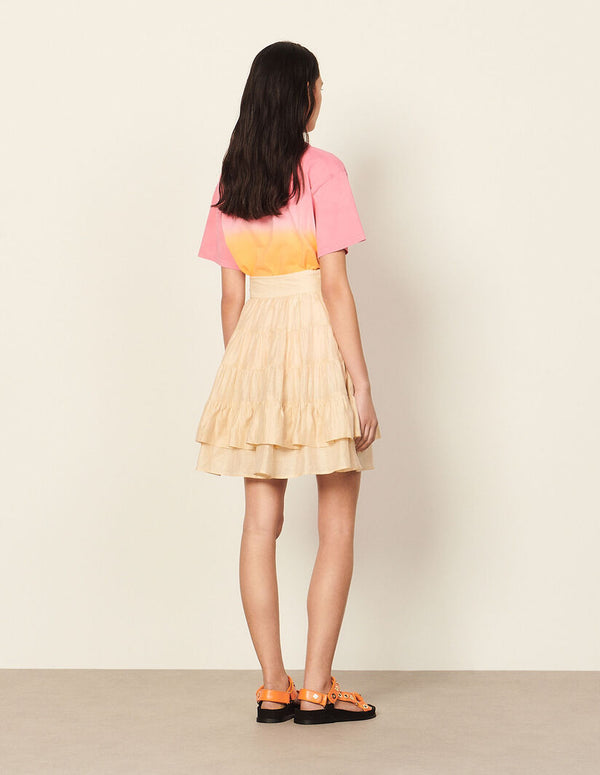 Sandro | Falda corta con volantes para mujer.