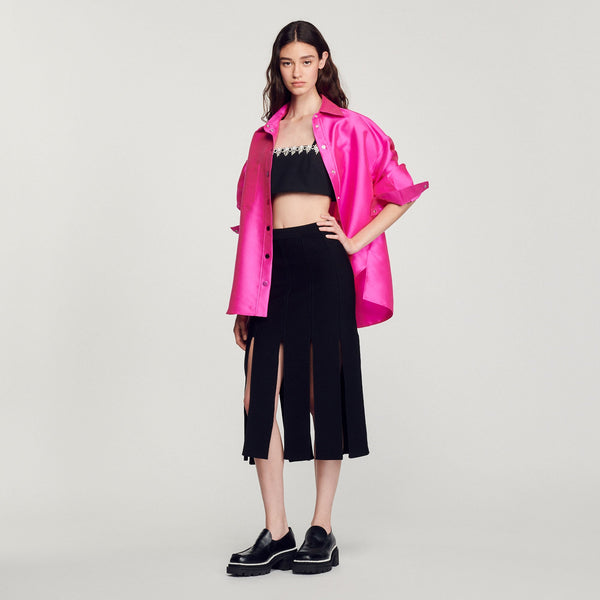 Sandro | Falda de punto de flecos anchos para mujer.