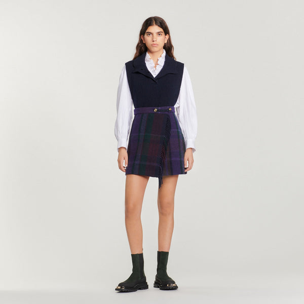 Sandro | Falda corta con flecos para mujer.