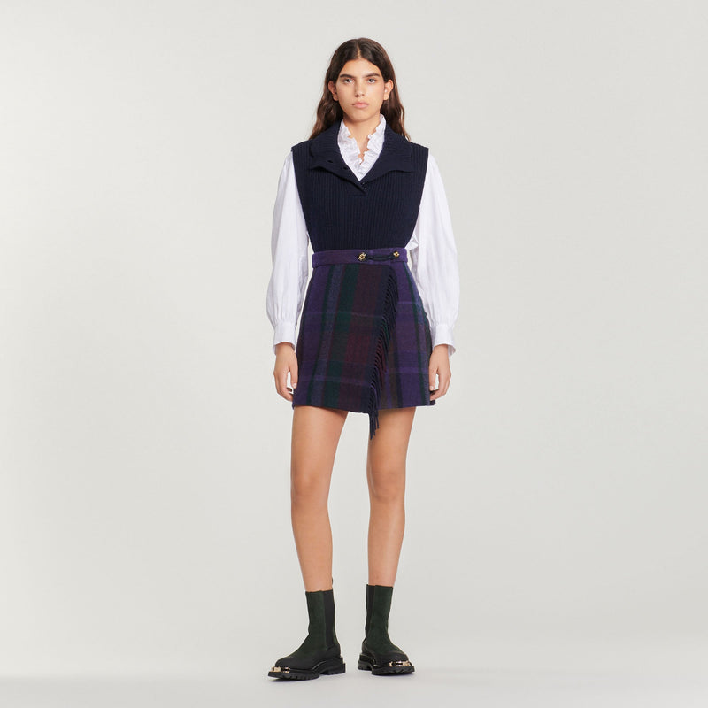 Sandro | Falda corta con flecos para mujer.