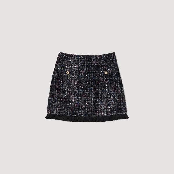Falda corta de tweed