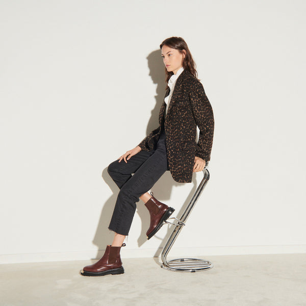 Sandro | Abrigo con estampado de leopardo Lepar para mujer.