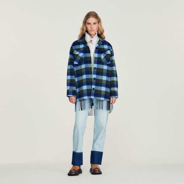 Sandro | Abrigo de cuadros para mujer.