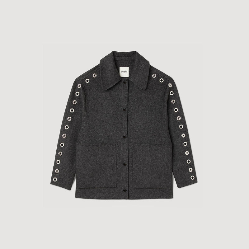 Abrigo oversize con ojales