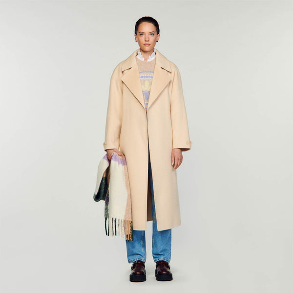 Sandro | Gabardina de lana de doble cara para mujer.
