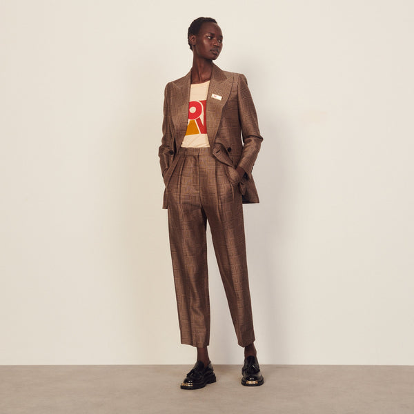 Sandro | Pantalón de jacquard de talle alto para mujer.