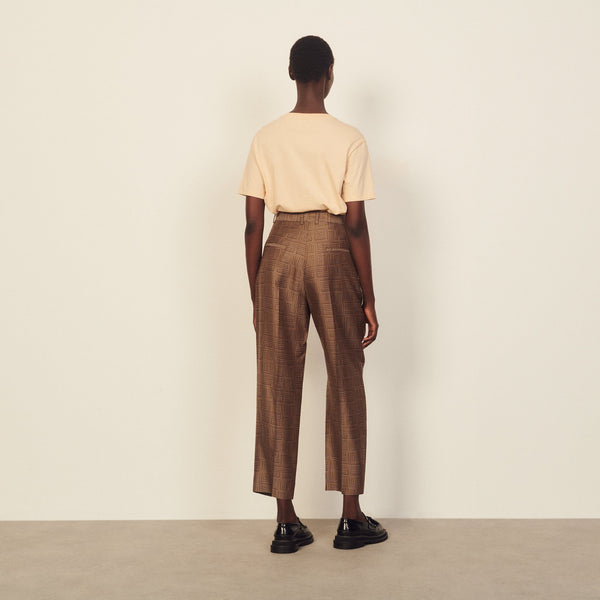 Pantalón de jacquard de talle alto