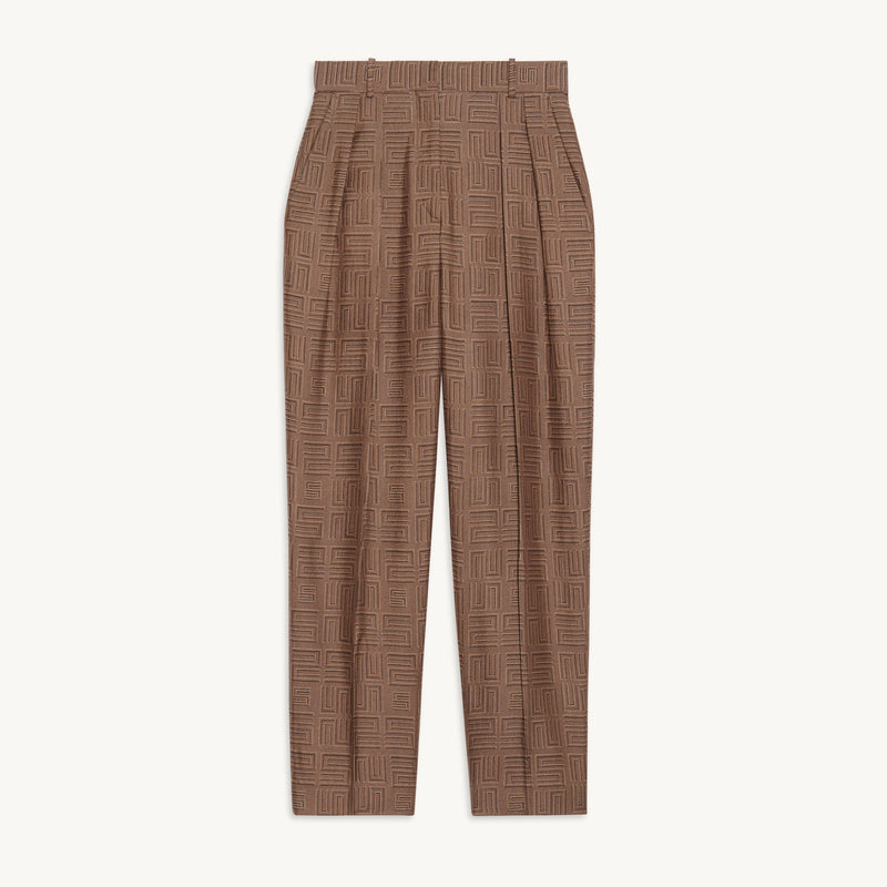 Pantalón de jacquard de talle alto