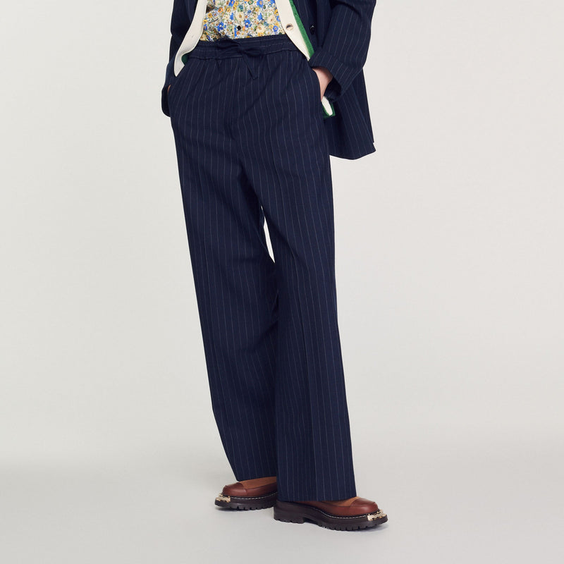 Pantalón ancho de rayas