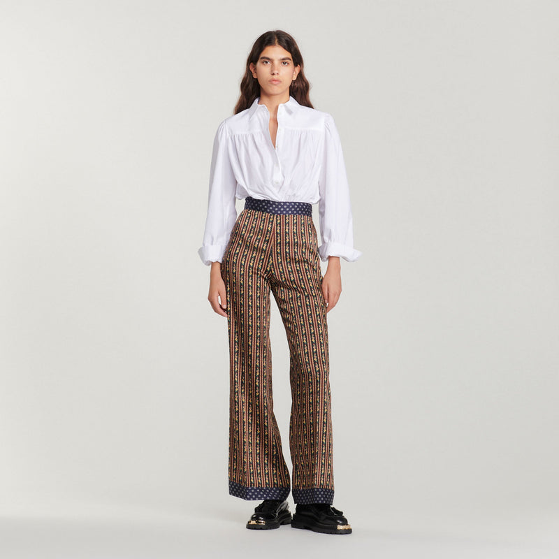 Sandro | Pantalón fluido de varios estampados para mujer.