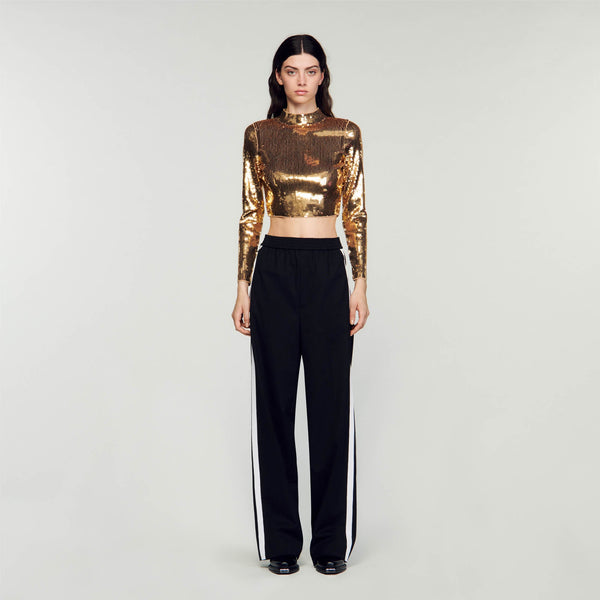 Sandro | Pantalón con bandas laterales para mujer.