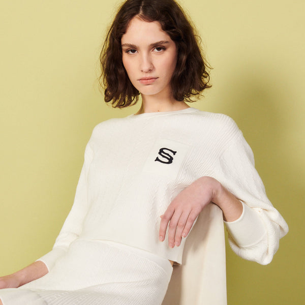 Sandro | Jersey corto bordado para mujer.