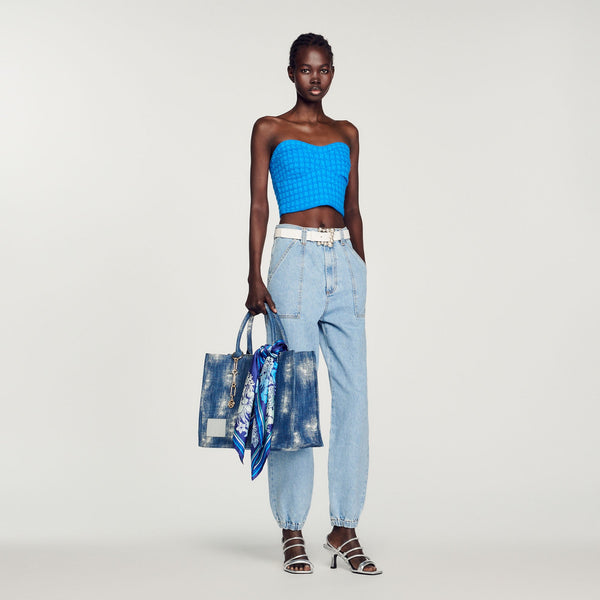 Sandro | Bustier corto de tweed para mujer.