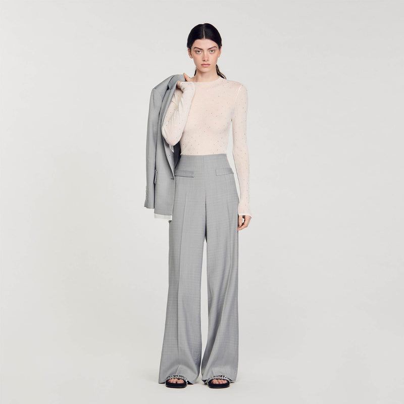 Jersey transparente con strass