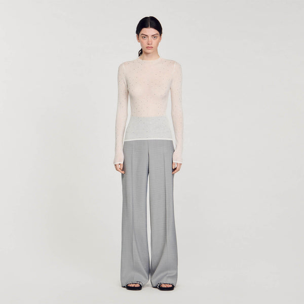 Jersey transparente con strass