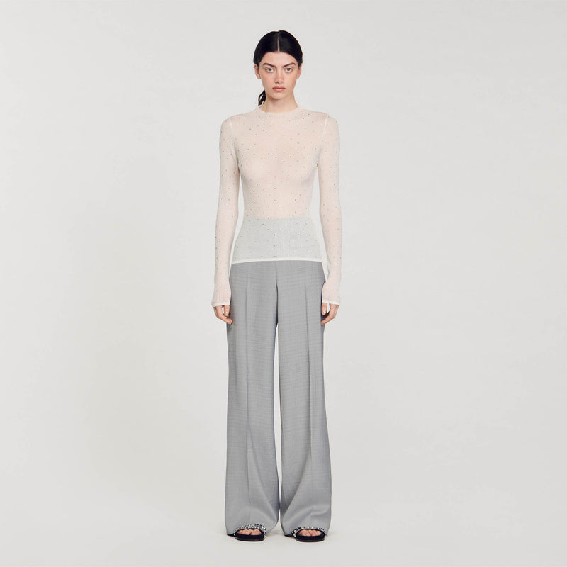 Jersey transparente con strass
