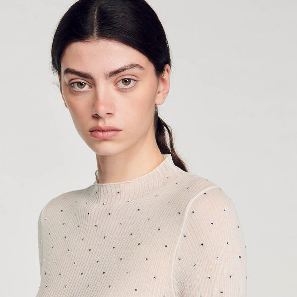 Jersey transparente con strass