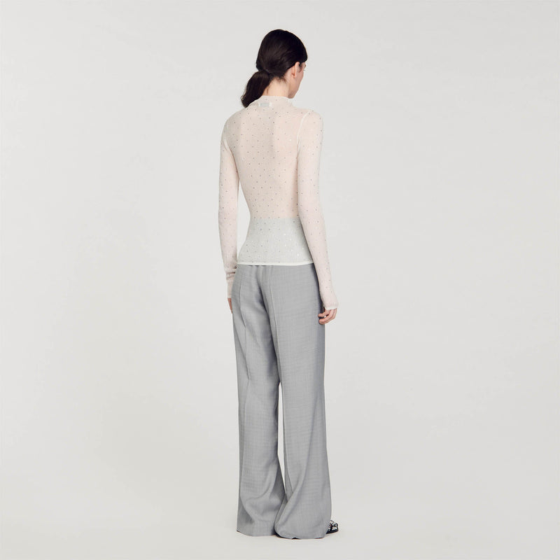 Jersey transparente con strass