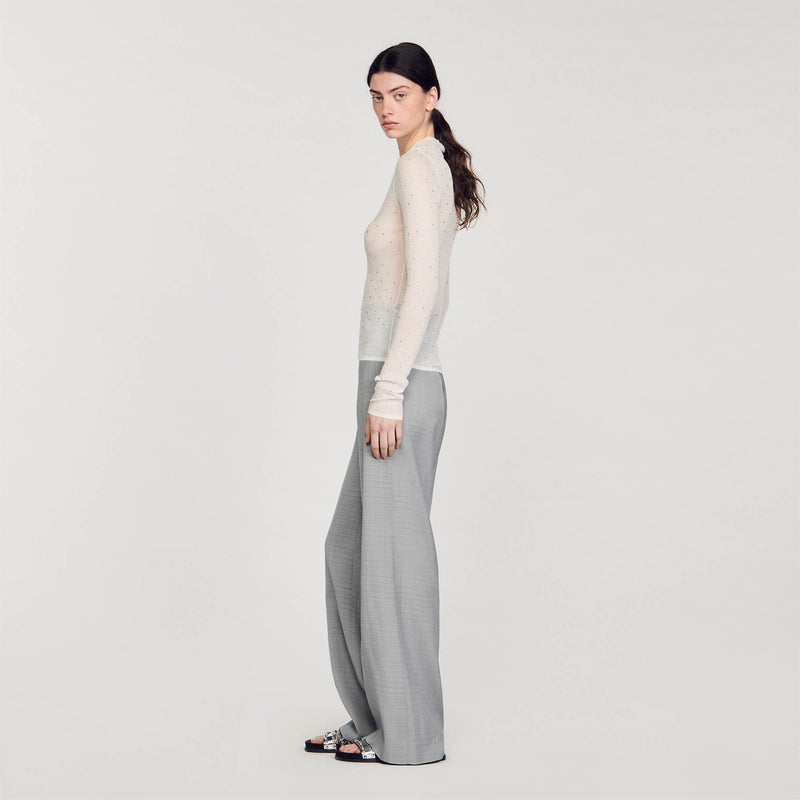 Jersey transparente con strass