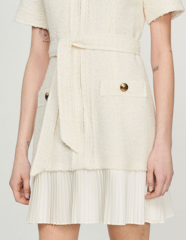 Vestido abrigo de lana efecto tweed