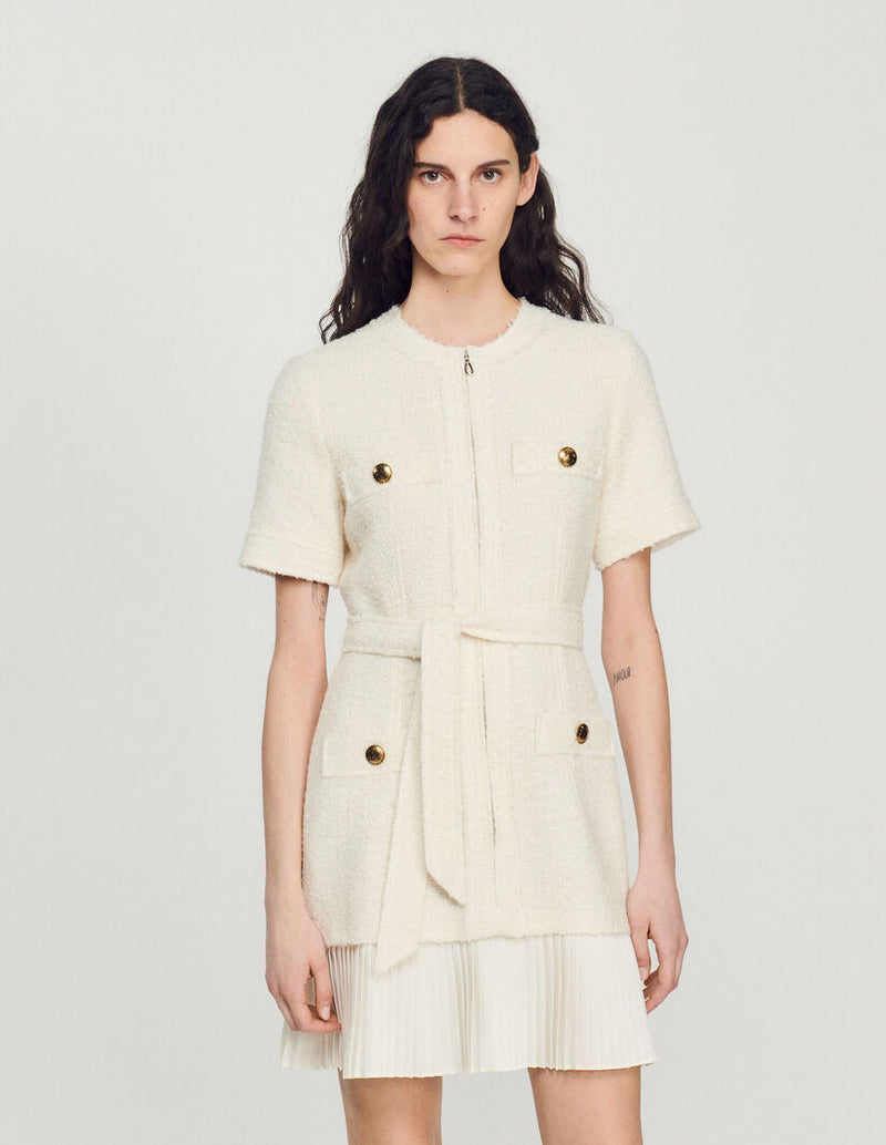 Vestido abrigo de lana efecto tweed