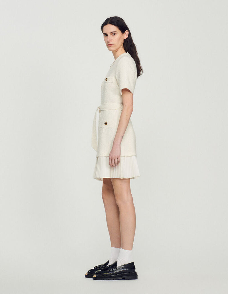 Vestido abrigo de lana efecto tweed