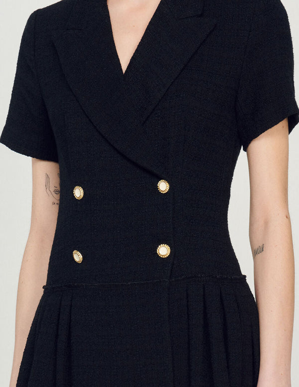Vestido abrigo corto de tweed