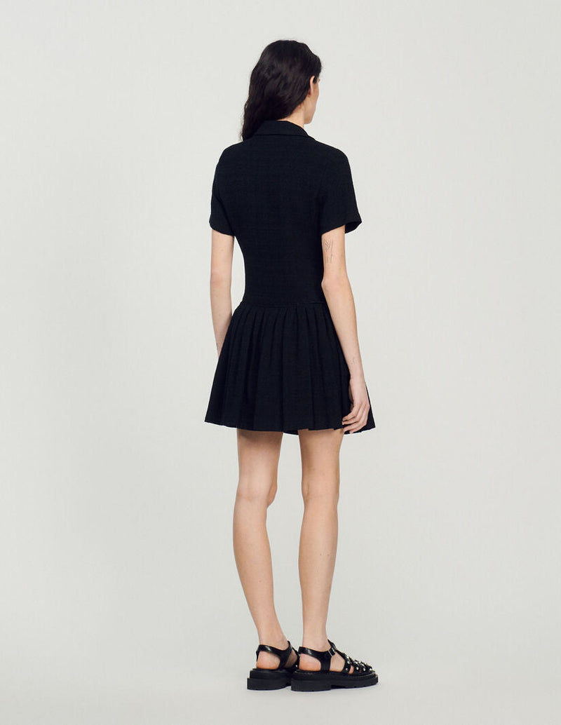 Vestido abrigo corto de tweed