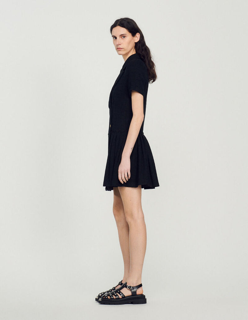 Vestido abrigo corto de tweed