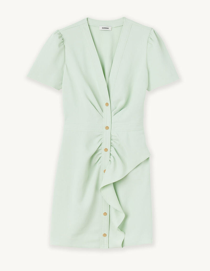 Vestido corto con faldón asimétrico