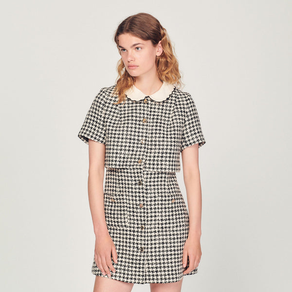 Sandro | Vestido trampantojo de tweed para mujer.