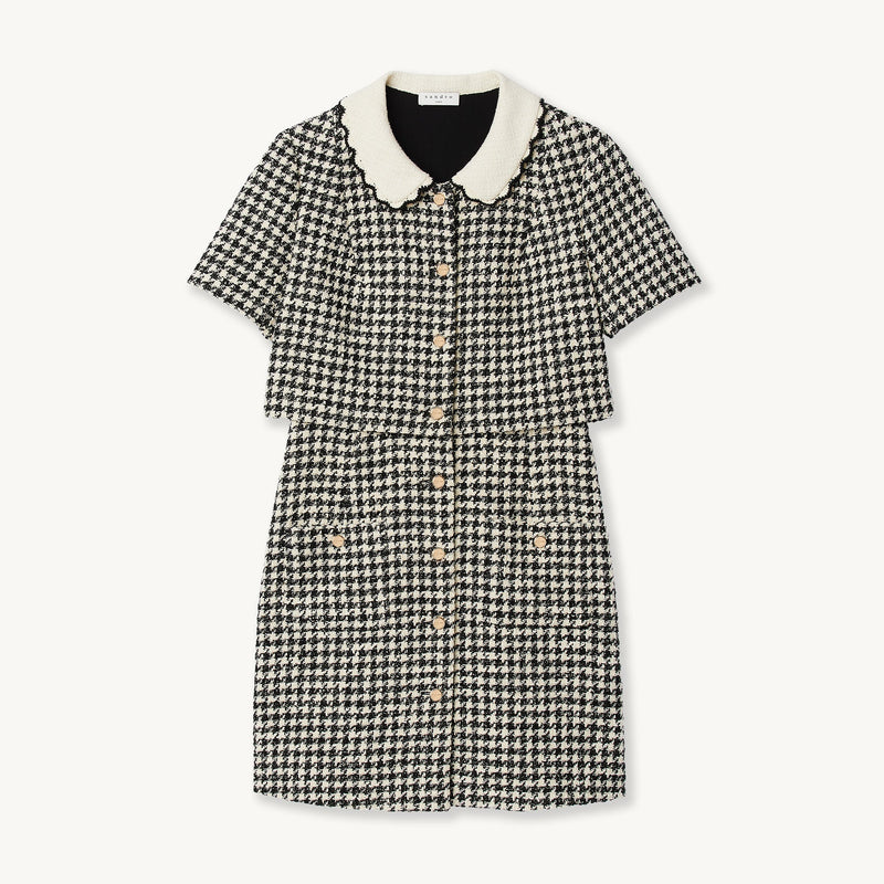 Vestido trampantojo de tweed