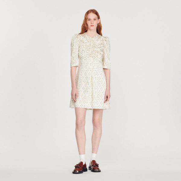 Sandro | Vestido corto con estampado Fleurs d’Été para mujer.