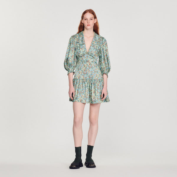 Sandro | Vestido corto y fluido, estampado floral para mujer.