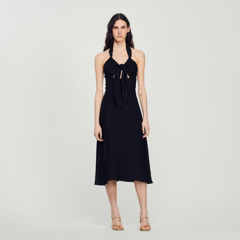 Sandro | Vestido anudable con espalda desnuda para mujer.