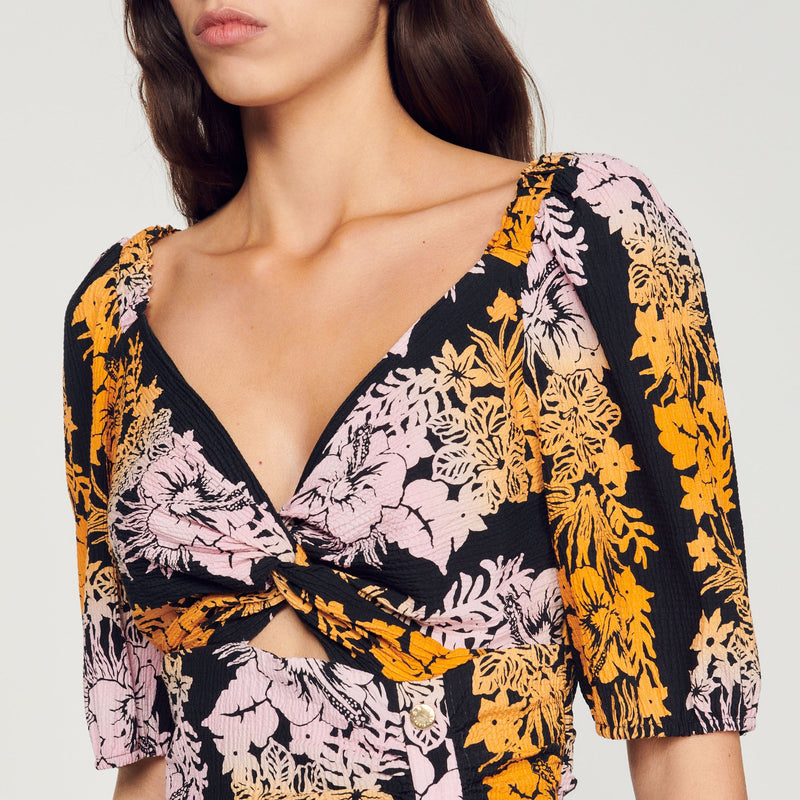 Sandro | Vestido corto con estampado Hawaï para mujer.