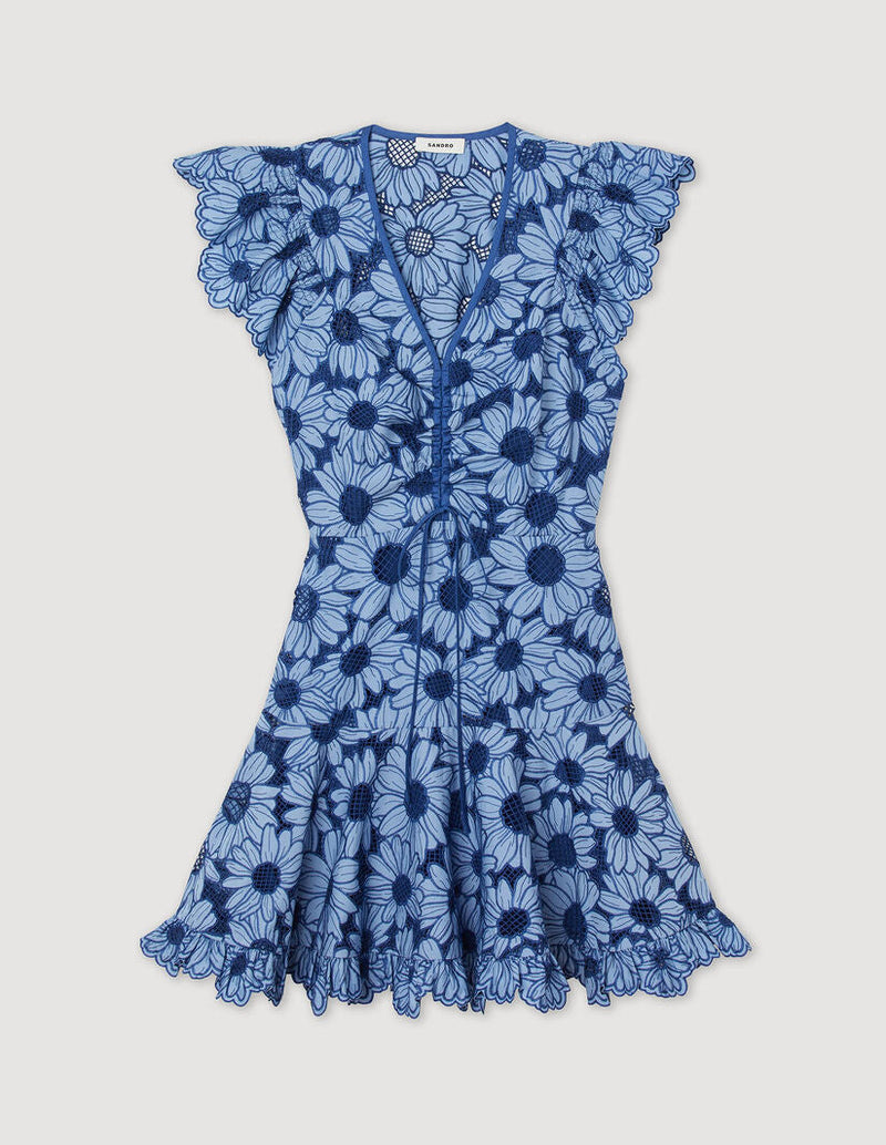 Vestido de guipur con margaritas