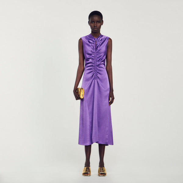 Sandro | Vestido largo satinado para mujer.